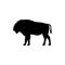 Vector bison silhouette view side for retro logos, emblems, badges, labels template vintage design element. Isolated on white