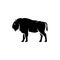 Vector bison silhouette view side for retro logos, emblems, badges, labels template vintage design element. Isolated on white