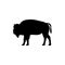 Vector bison silhouette view side for retro logos, emblems, badges, labels template vintage design element. Isolated on white