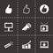 Vector black advertisement icon set