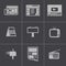 Vector black advertisement icons set