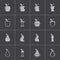 Vector black apple and pear icons set