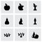 Vector black apple and pear icons set