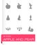 Vector black apple and pear icons set