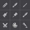 Vector black art tool icons set