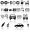 Vector black auto icons set