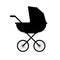 Vector black baby pram silhouette