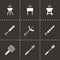 Vector black barbecue icon set