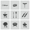 Vector black barbecue icons set