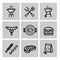 Vector black barbecue icons set