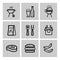 Vector black barbecue icons set