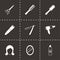 Vector black barber icons set