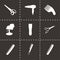 Vector black barber icons set