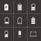 Vector black battery icon set