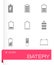 Vector black battery icon set