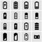 Vector black battery icon set