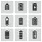 Vector black battery icons set