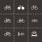 Vector black bicycle icon set