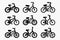 Vector Black Bicycle Icon Set. Simple Minimalistic Vector Bike Icon Collection. Cycling Sign, Bicycle Shape Isolated