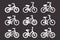 Vector Black Bicycle Icon Set. Simple Minimalistic Vector Bike Icon Collection. Cycling Sign, Bicycle Shape Isolated