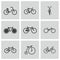 Vector black bicycle icons set