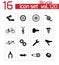 Vector black bicycle part icons