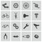 Vector black bicycle part icons