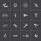 Vector black bicycle part icons set