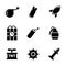 Vector black bomb icons set