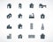 Vector black building icons