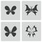 Vector black buttefly icons set