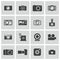 Vector black camera icons set