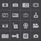 Vector black camera icons set