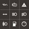 Vector black car dashboard icon set