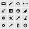 Vector black car parts icon set