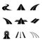 Vector black car road icons set