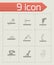 Vector black carpentry icons set