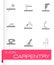 Vector black carpentry icons set