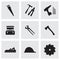 Vector black carpentry icons set