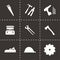 Vector black carpentry icons set
