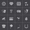 Vector black casino icons set