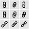 Vector black chain or link icon set