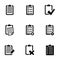 Vector black check list icon set