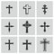 Vector black christian crosses icons set