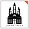 Vector black Church set icon on white background