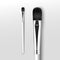 Vector Black Clean Professional Makeup Concealer Eye Shadow Brush with White Handle Isolated on White Background