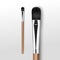 Vector Black Clean Professional Makeup Concealer Eye Shadow Brush with Wooden Handle Isolated on White Background