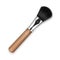 Vector Black Clean Professional Makeup Powder Brush with Wooden Handle Isolated on White Background