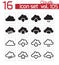 Vector black clouds icons