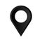 Vector black colored map pin icon.